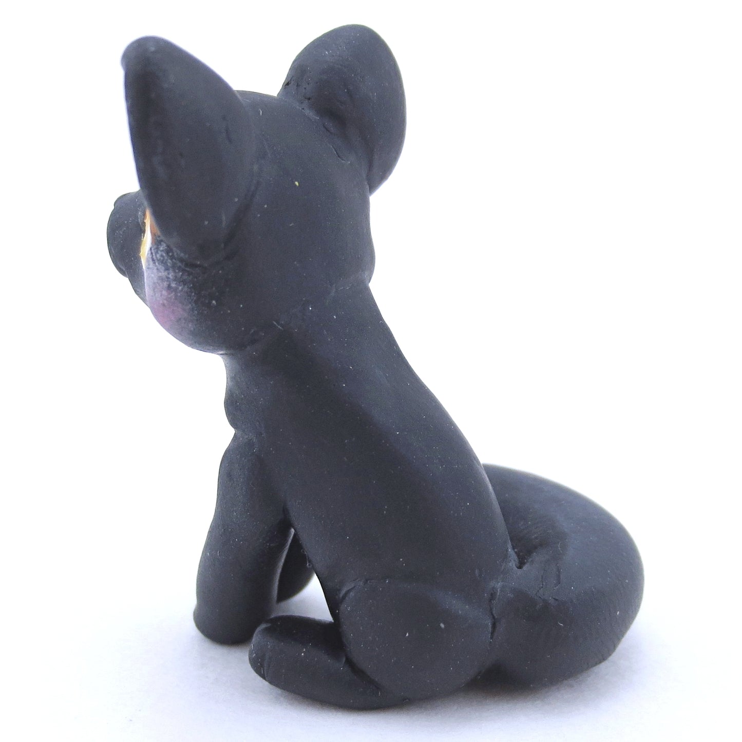 Black Fox Figurine - Polymer Clay Fall Animals