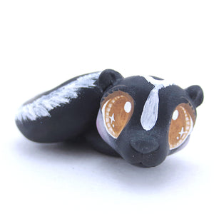 Skunk Curled Up Figurine - Polymer Clay Fall Animals