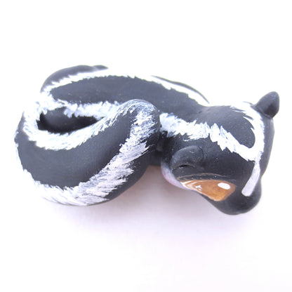 Skunk Curled Up Figurine - Polymer Clay Fall Animals