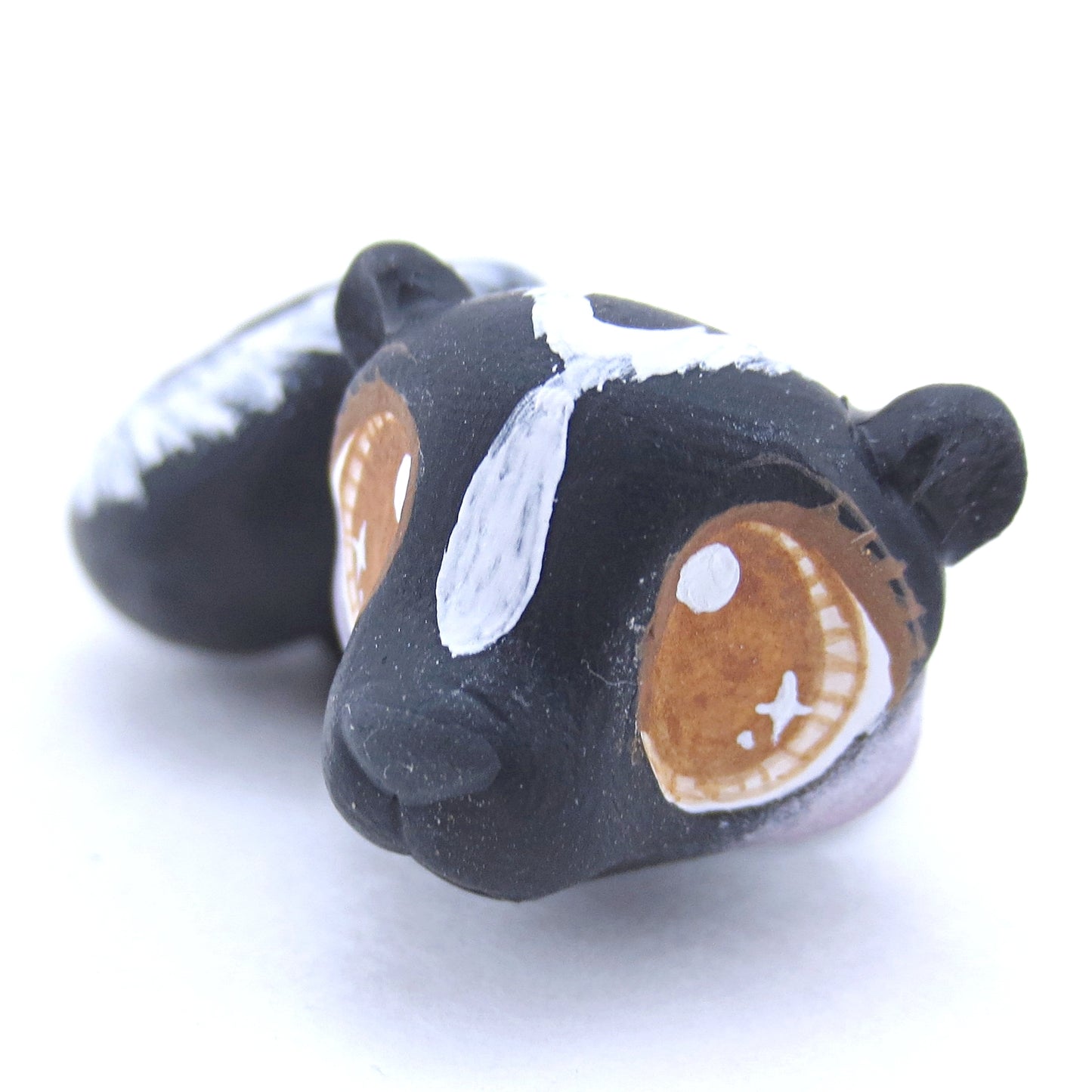 Skunk Curled Up Figurine - Polymer Clay Fall Animals