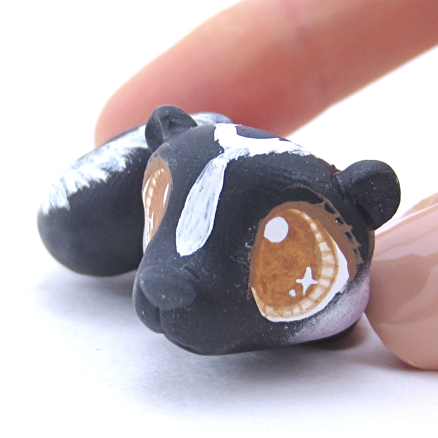 Skunk Curled Up Figurine - Polymer Clay Fall Animals