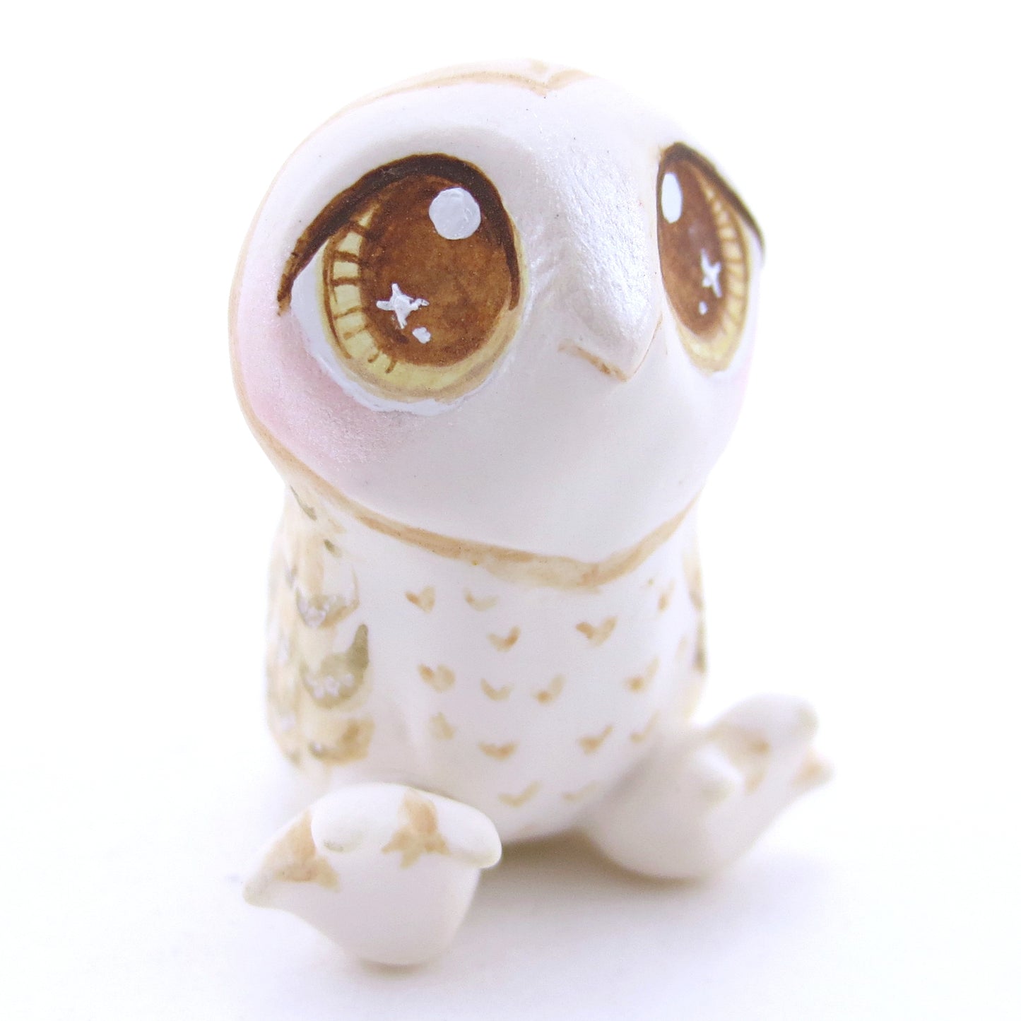 Barn Owl Figurine - Polymer Clay Fall Animals