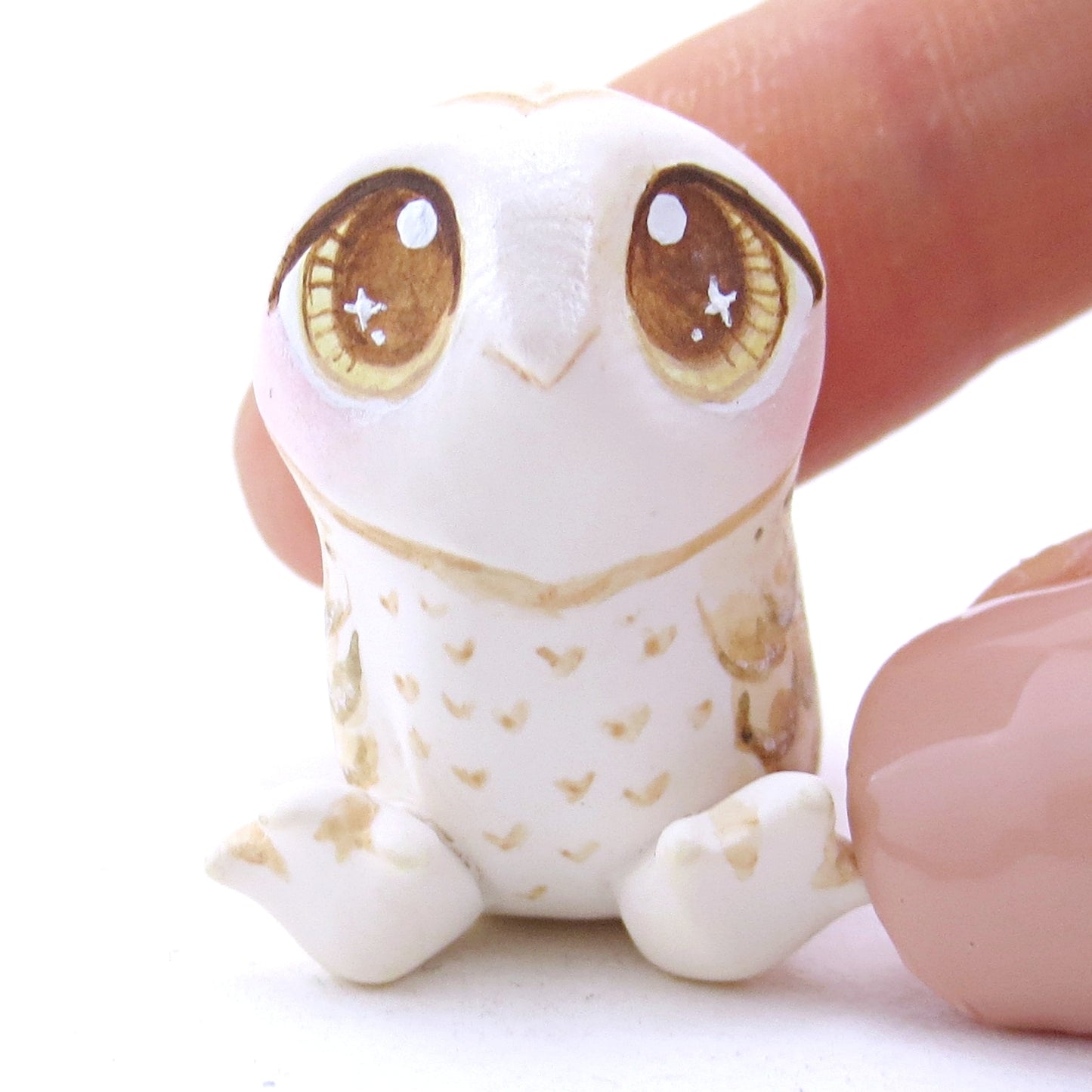 Barn Owl Figurine - Polymer Clay Fall Animals