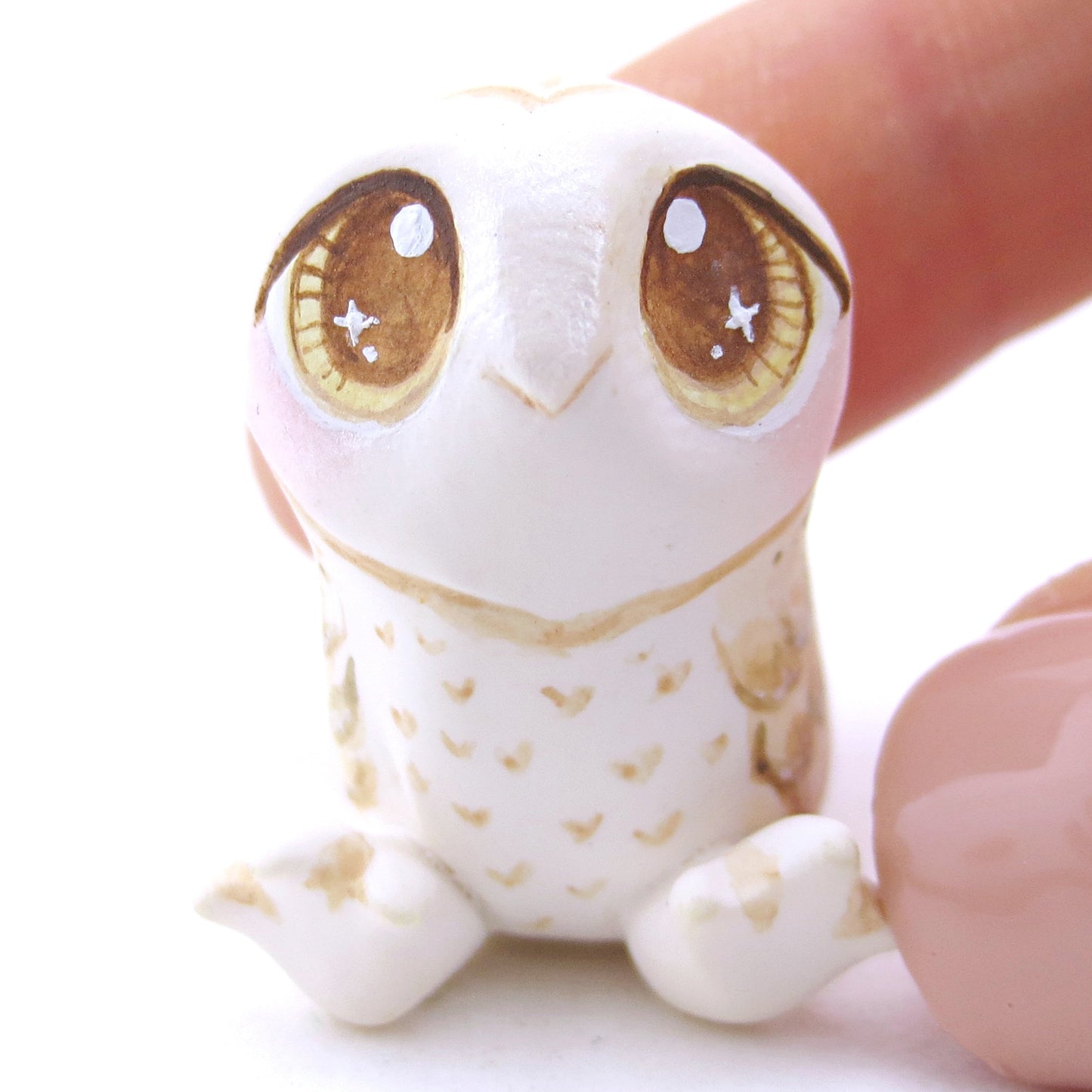 Barn Owl Figurine - Polymer Clay Fall Animals