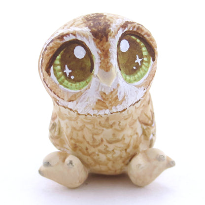 Tawny Owl Figurine - Polymer Clay Fall Animals