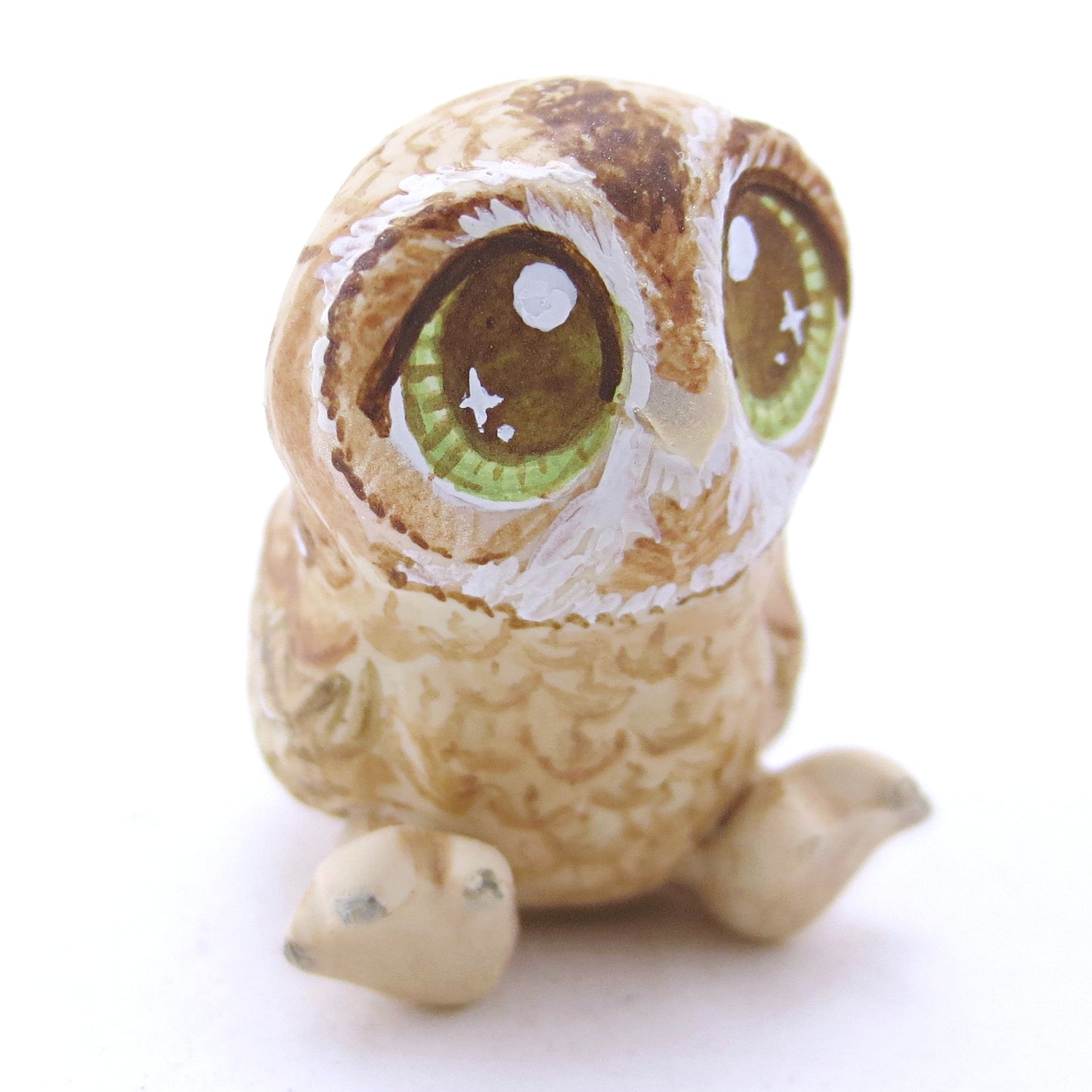 Tawny Owl Figurine - Polymer Clay Fall Animals