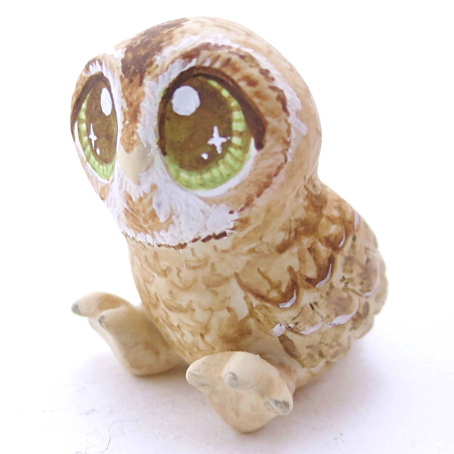 Tawny Owl Figurine - Polymer Clay Fall Animals