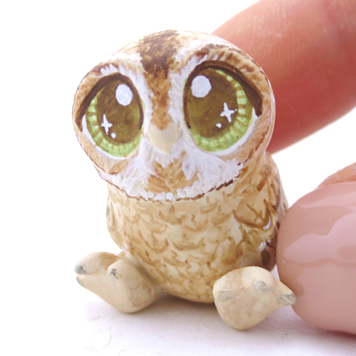 Tawny Owl Figurine - Polymer Clay Fall Animals