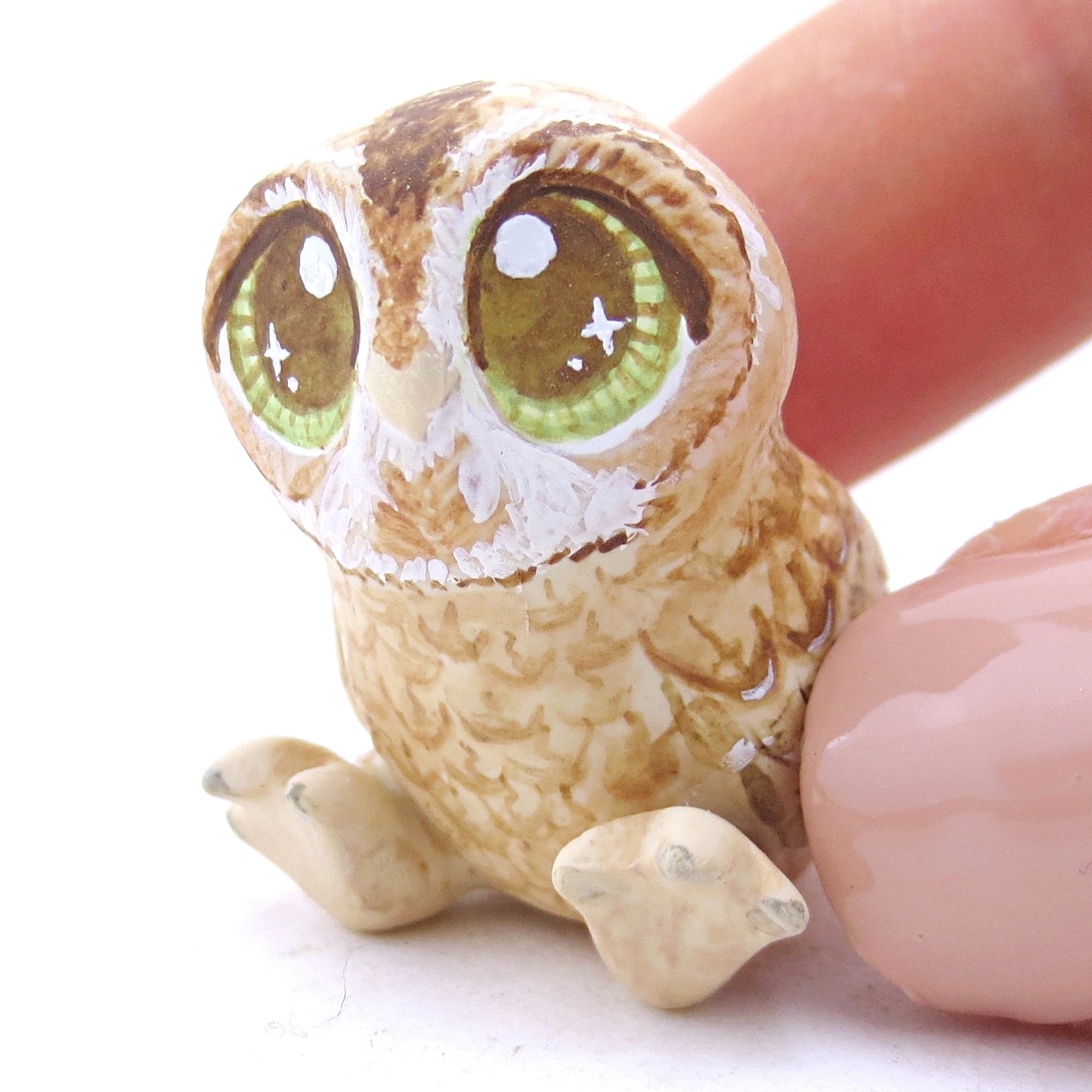 Tawny Owl Figurine - Polymer Clay Fall Animals