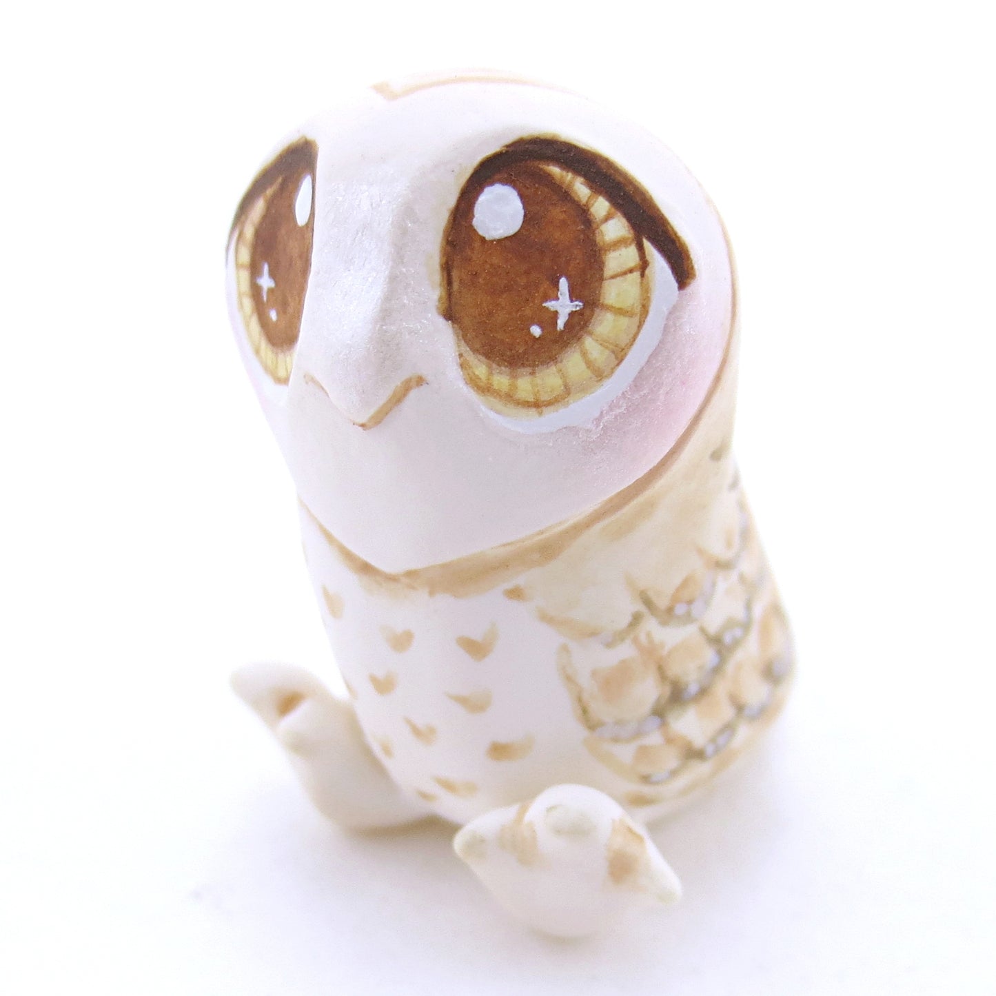 Barn Owl Figurine - Polymer Clay Fall Animals - Version 2