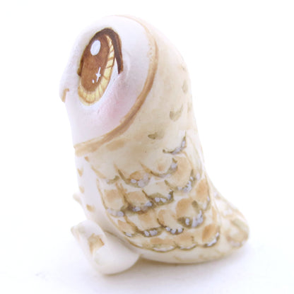 Barn Owl Figurine - Polymer Clay Fall Animals - Version 2