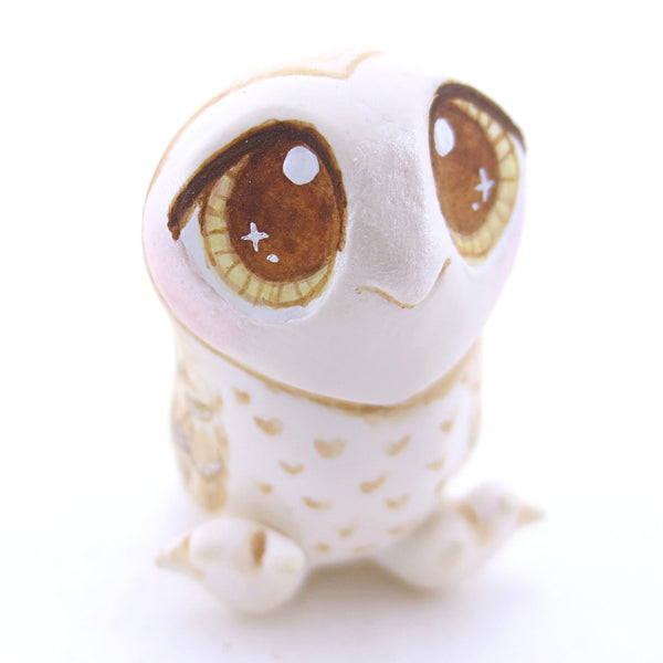 Barn Owl Figurine - Polymer Clay Fall Animals - Version 2