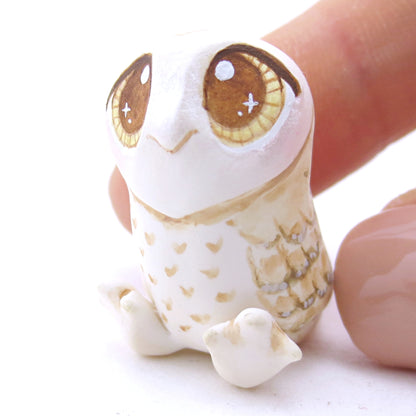 Barn Owl Figurine - Polymer Clay Fall Animals - Version 2