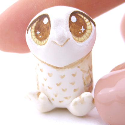 Barn Owl Figurine - Polymer Clay Fall Animals - Version 2