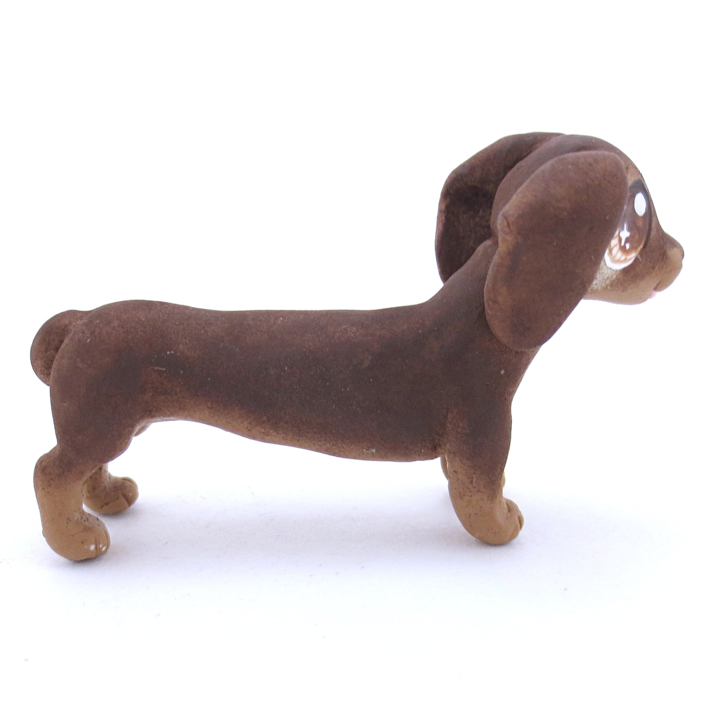 Brown and Tan Dachshund Puppy Figurine - Polymer Clay Fall Animals