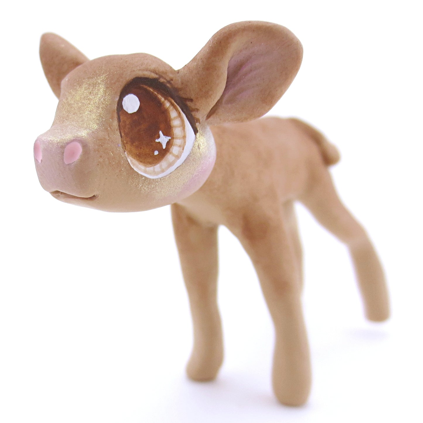 Baby Jersey Cow Figurine - Polymer Clay Fall Animals