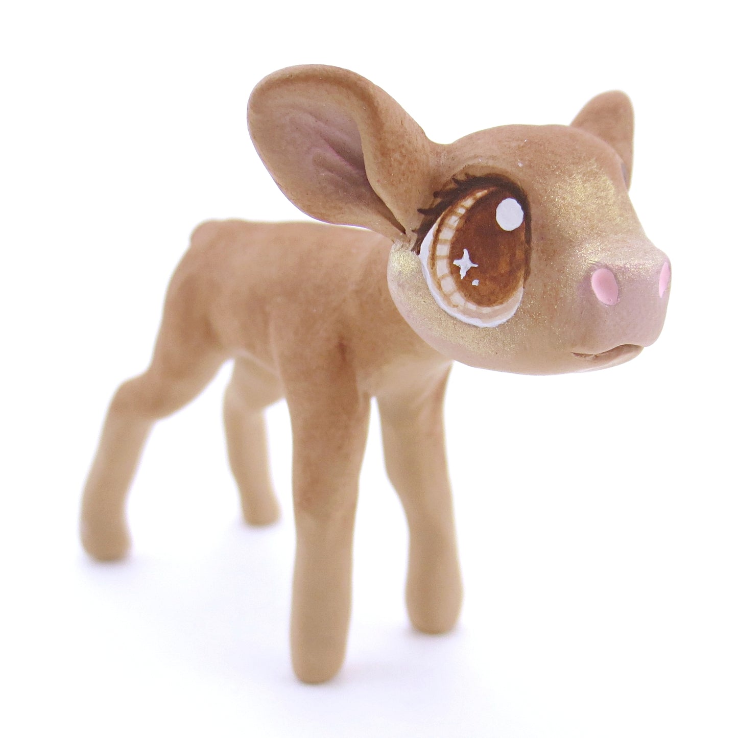 Baby Jersey Cow Figurine - Polymer Clay Fall Animals