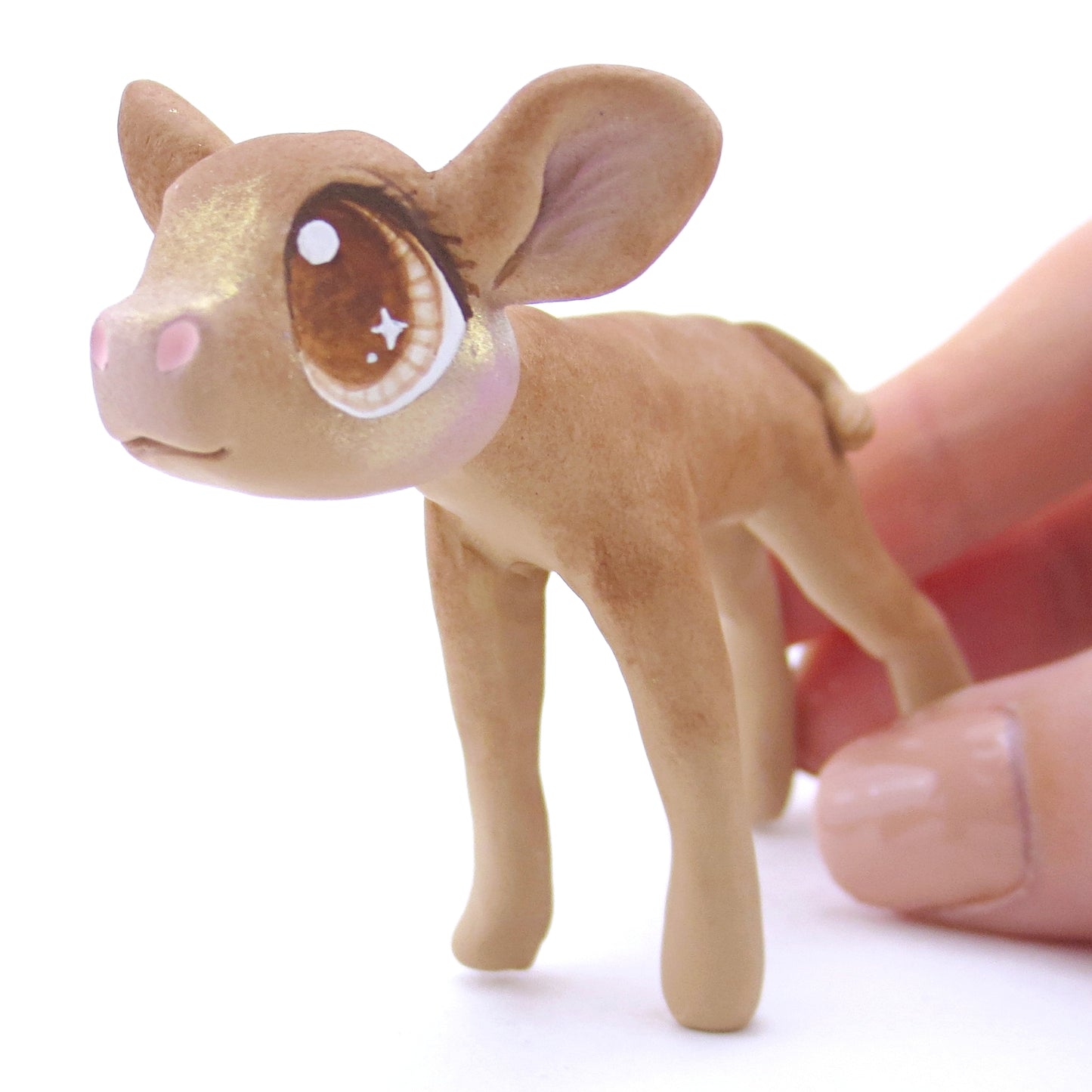 Baby Jersey Cow Figurine - Polymer Clay Fall Animals