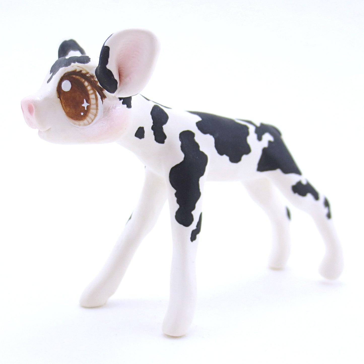 Black and White Holstein Cow Figurine - Polymer Clay Fall Animals