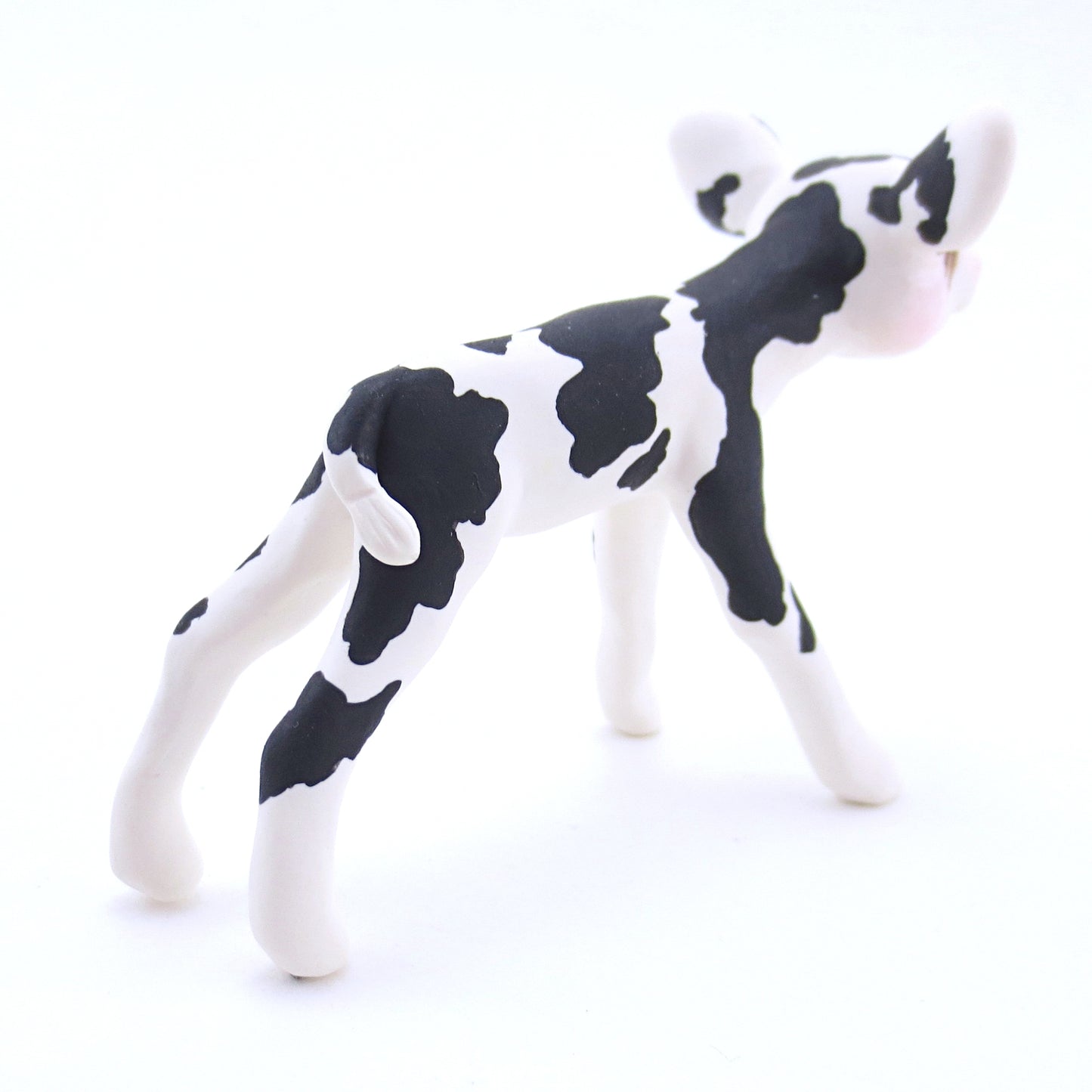 Black and White Holstein Cow Figurine - Polymer Clay Fall Animals