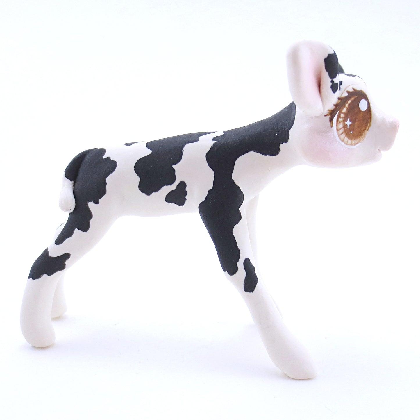 Black and White Holstein Cow Figurine - Polymer Clay Fall Animals