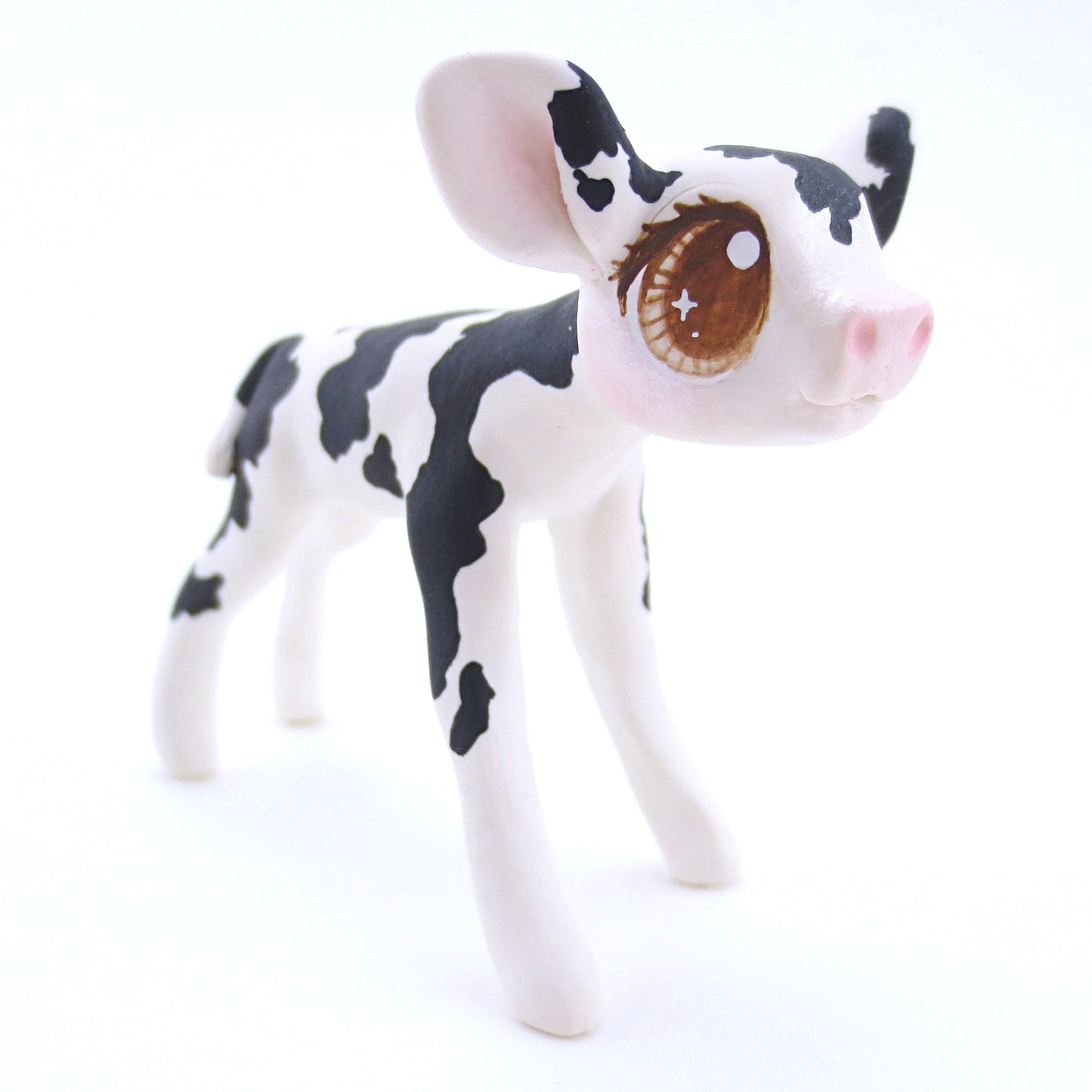 Black and White Holstein Cow Figurine - Polymer Clay Fall Animals