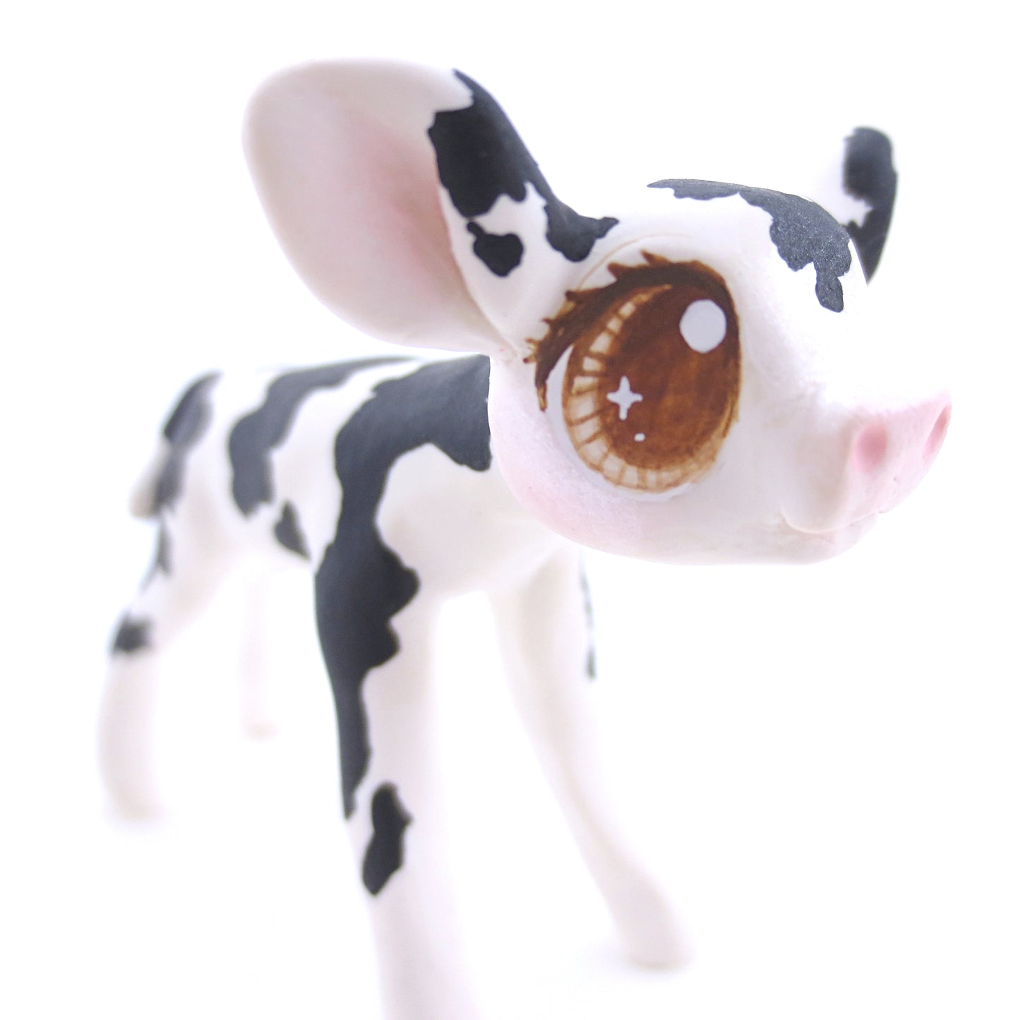 Black and White Holstein Cow Figurine - Polymer Clay Fall Animals