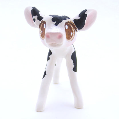 Black and White Holstein Cow Figurine - Polymer Clay Fall Animals