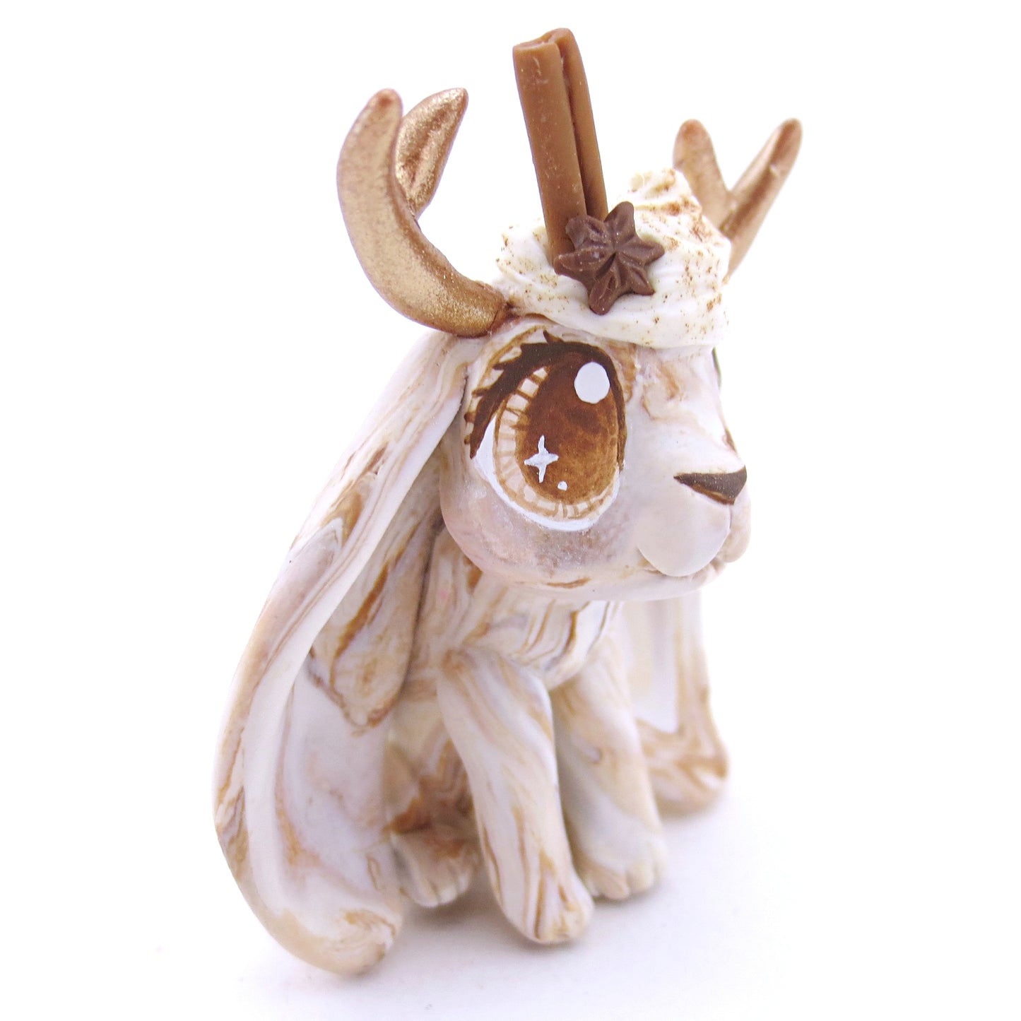 Chai Spice Jackalope Figurine - Polymer Clay Fall Animals