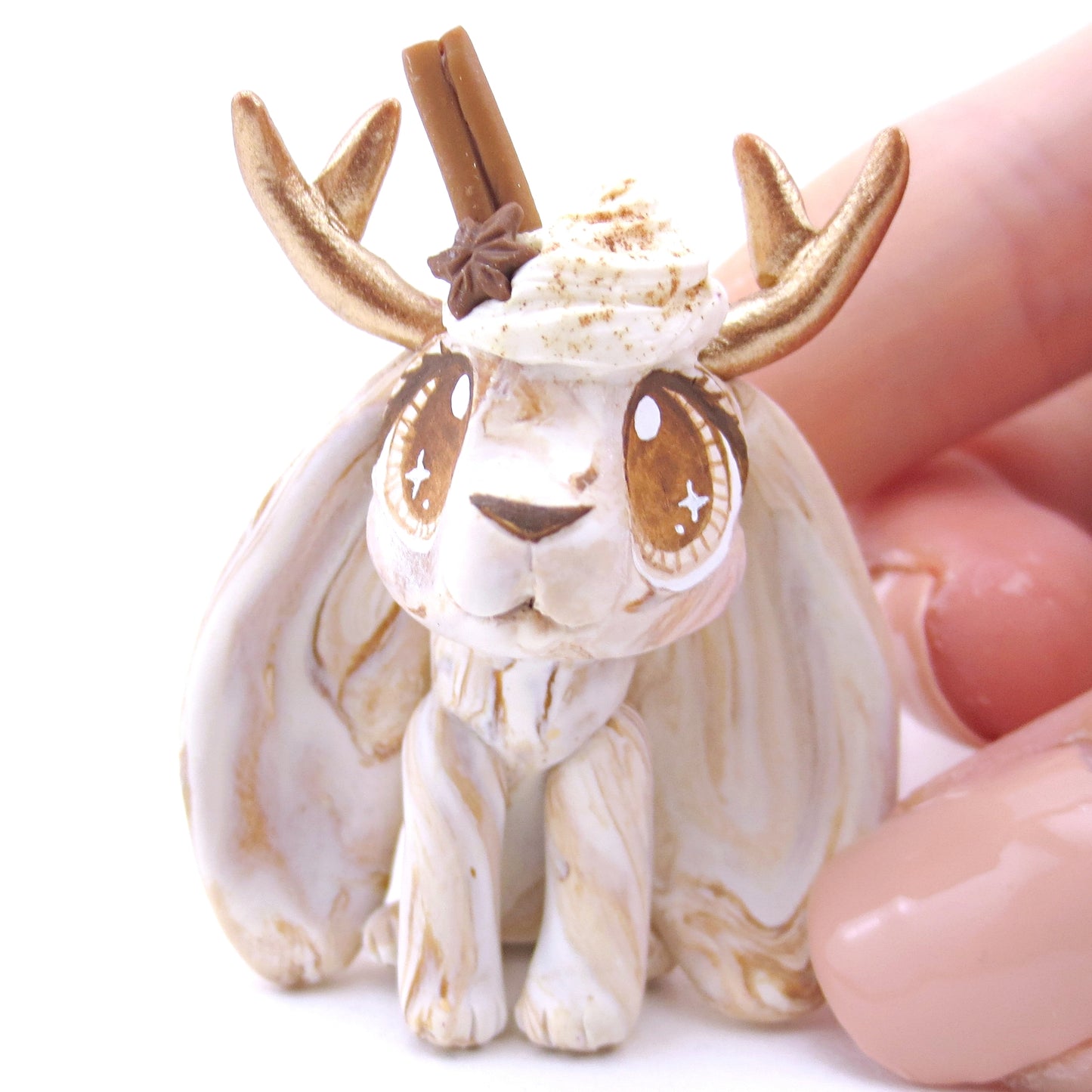 Chai Spice Jackalope Figurine - Polymer Clay Fall Animals