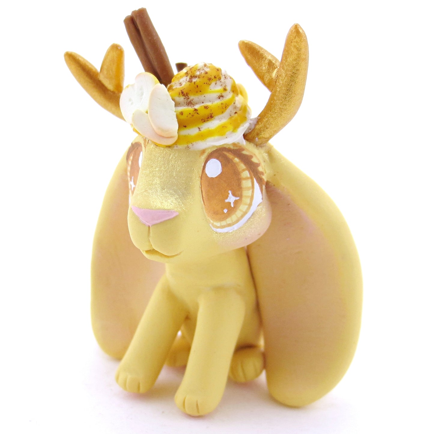 Apple Cider Jackalope Figurine - Polymer Clay Fall Animals