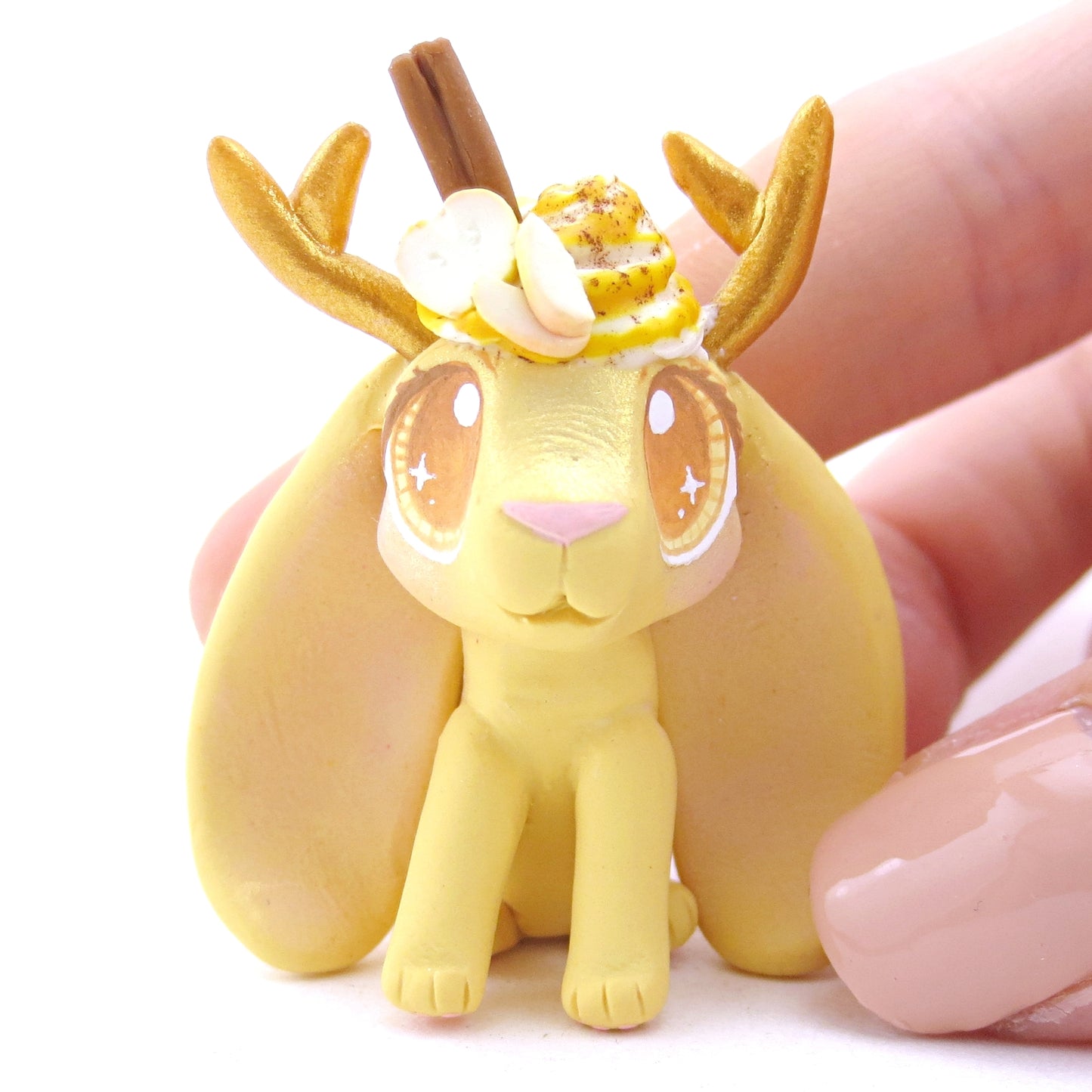 Apple Cider Jackalope Figurine - Polymer Clay Fall Animals