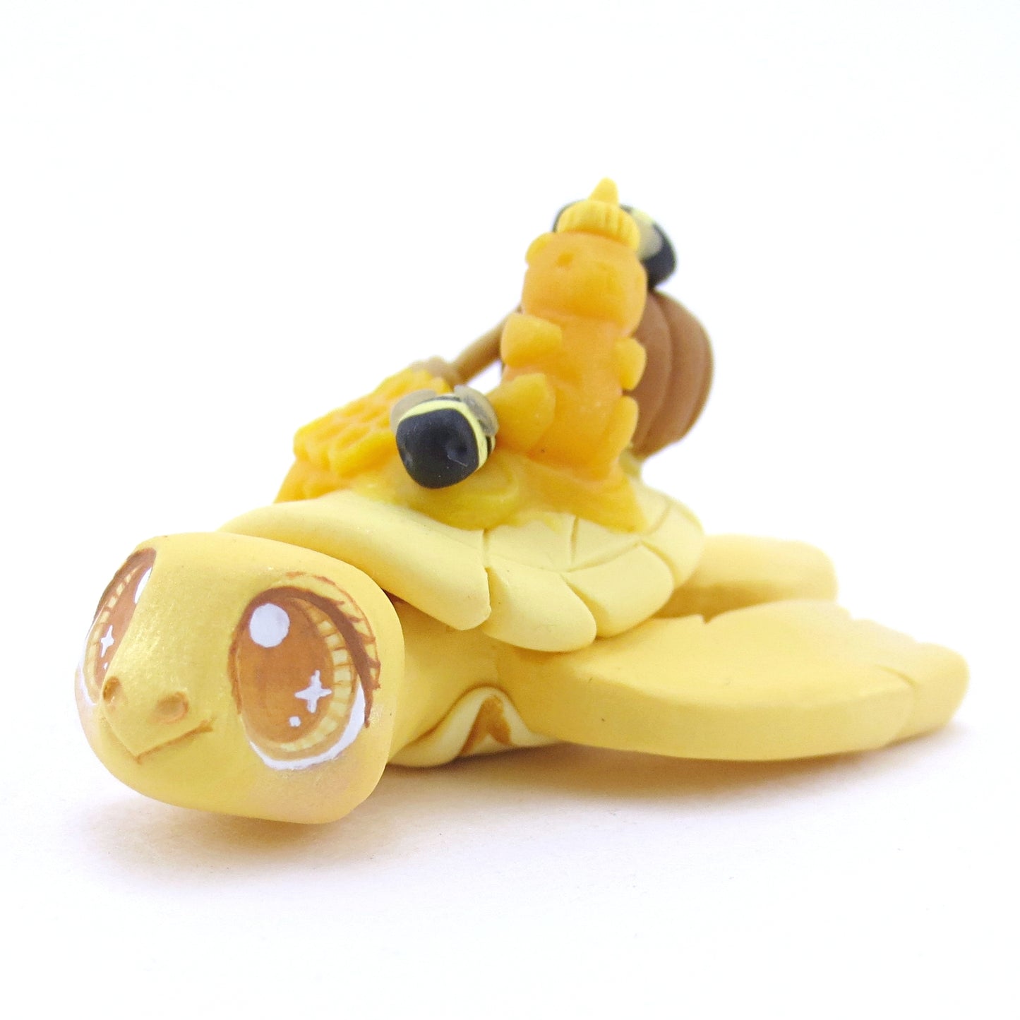 Honey Turtle Figurine - Polymer Clay Fall Animals