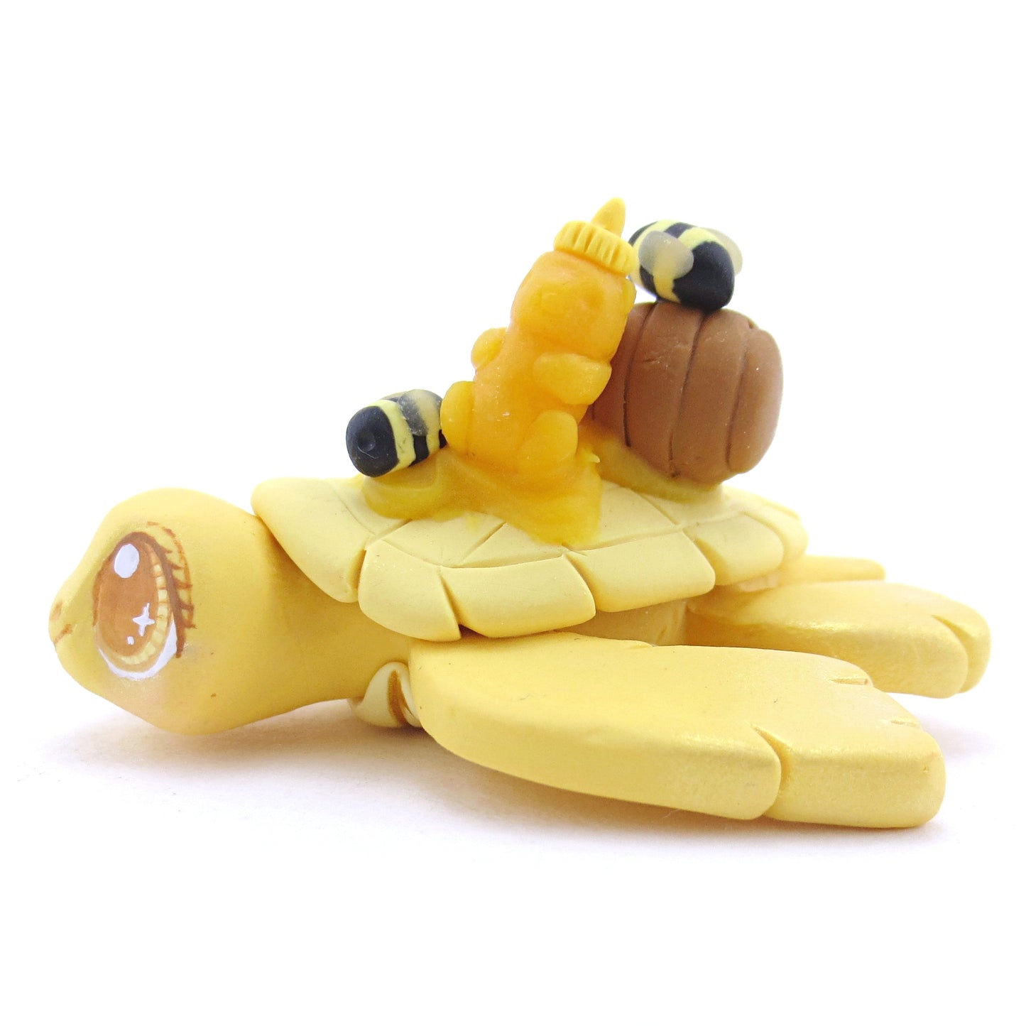 Honey Turtle Figurine - Polymer Clay Fall Animals