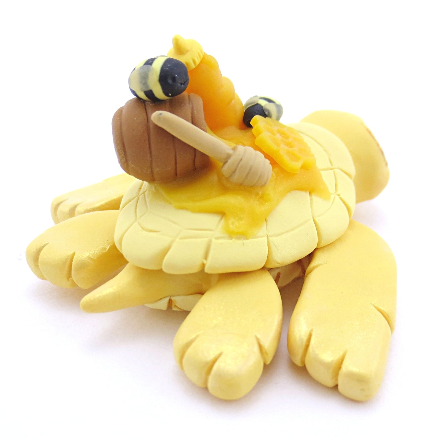 Honey Turtle Figurine - Polymer Clay Fall Animals