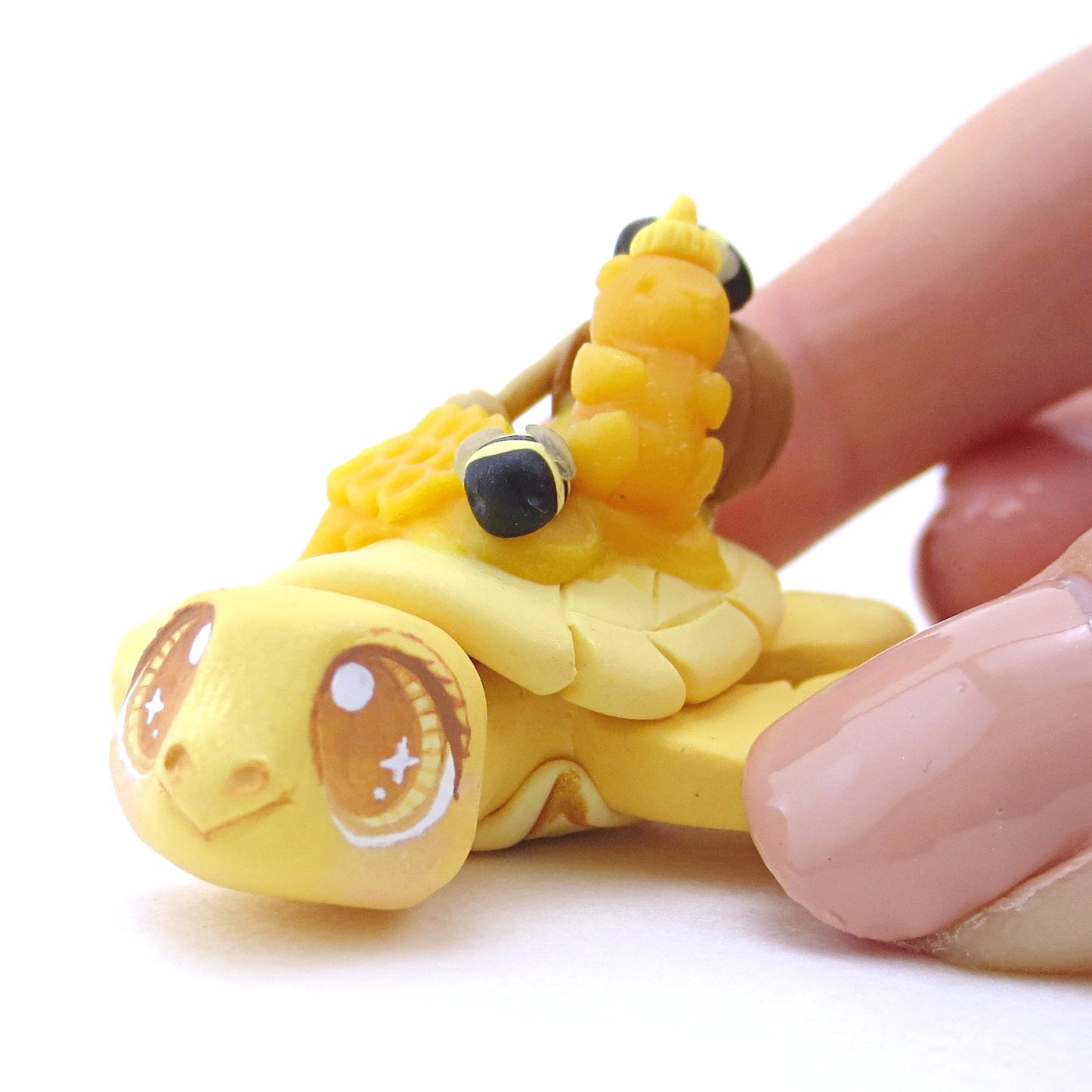 Honey Turtle Figurine - Polymer Clay Fall Animals