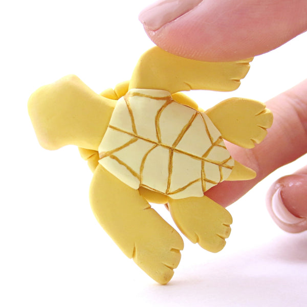 Honey Turtle Figurine - Polymer Clay Fall Animals