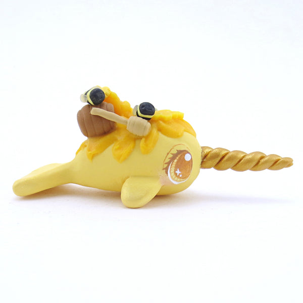 Honey Narwhal Figurine - Polymer Clay Fall Animals