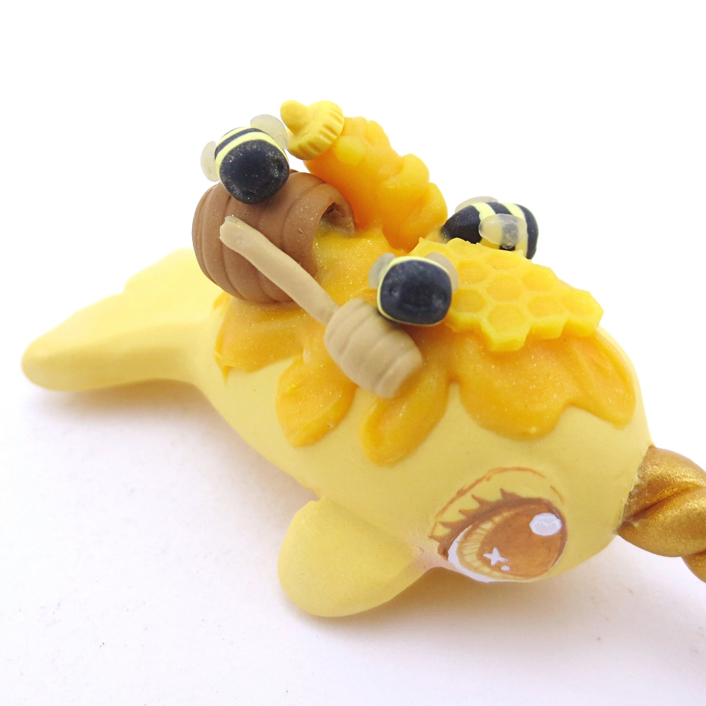 Honey Narwhal Figurine - Polymer Clay Fall Animals