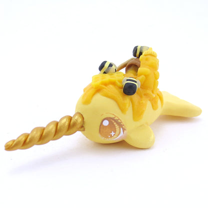 Honey Narwhal Figurine - Polymer Clay Fall Animals