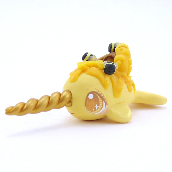 Honey Narwhal Figurine - Polymer Clay Fall Animals