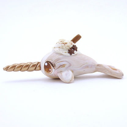 Chai Spice Narwhal Figurine - Polymer Clay Fall Animals