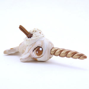 Chai Spice Narwhal Figurine - Polymer Clay Fall Animals