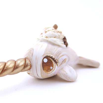 Chai Spice Narwhal Figurine - Polymer Clay Fall Animals