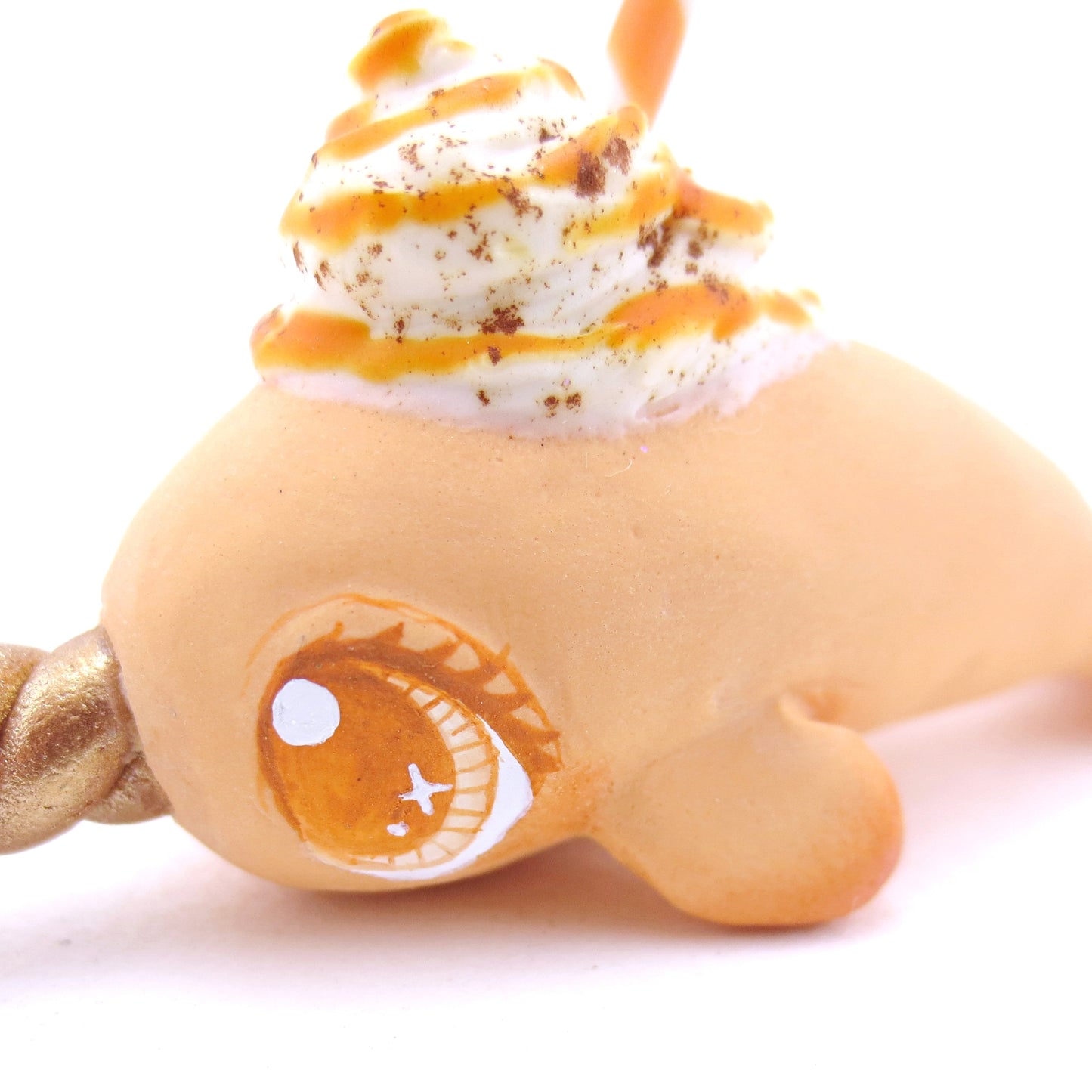 Pumpkin Spice Narwhal Figurine - Polymer Clay Fall Animals