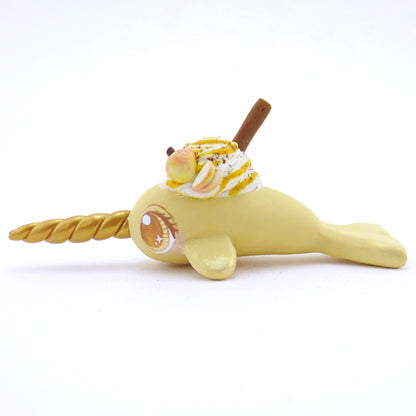 Apple Cider Narwhal Figurine - Polymer Clay Fall Animals