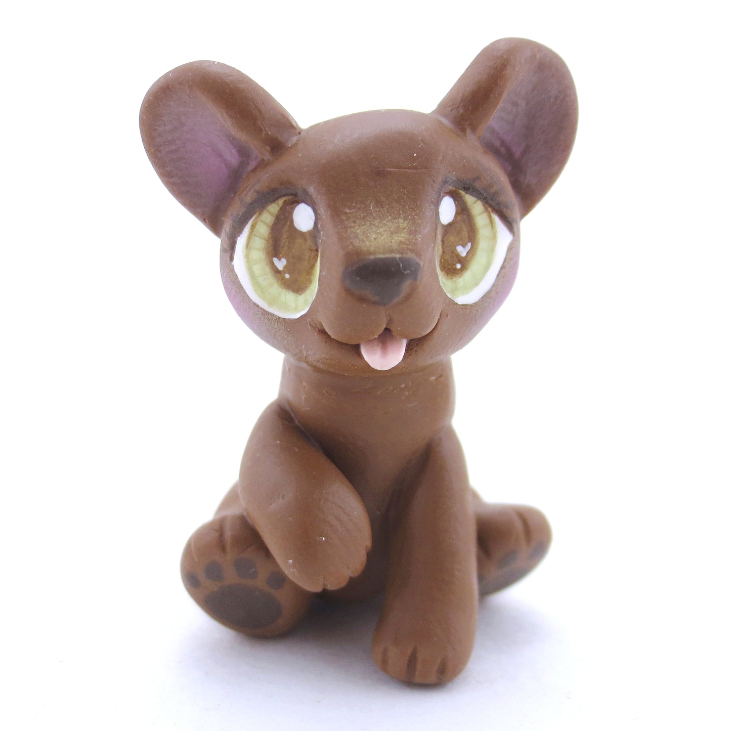 "Milk Chocolate" Baby Bear Figurine - Polymer Clay Fall Animals