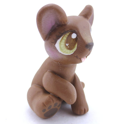 "Milk Chocolate" Baby Bear Figurine - Polymer Clay Fall Animals