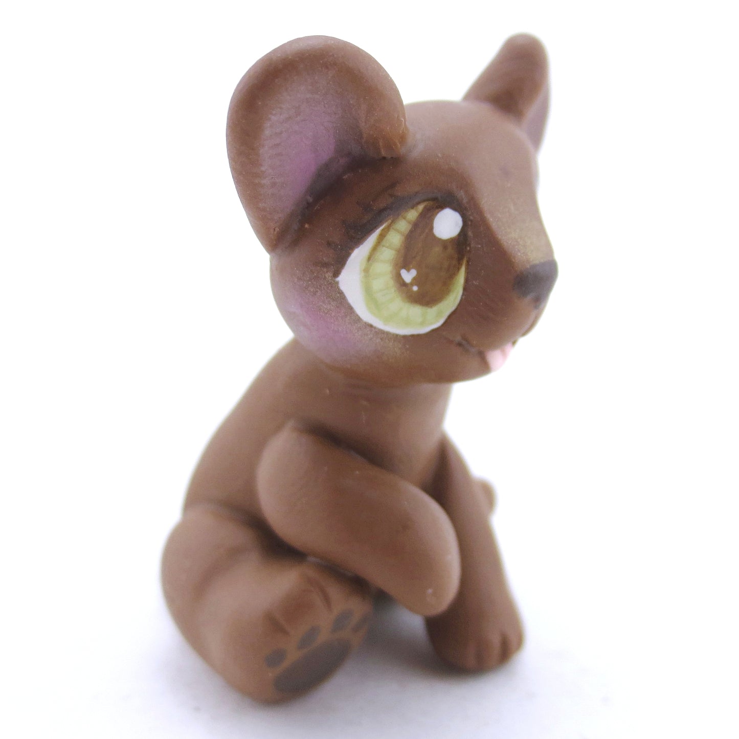 "Milk Chocolate" Baby Bear Figurine - Polymer Clay Fall Animals