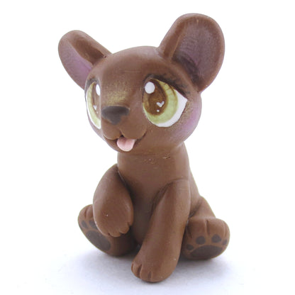 "Milk Chocolate" Baby Bear Figurine - Polymer Clay Fall Animals